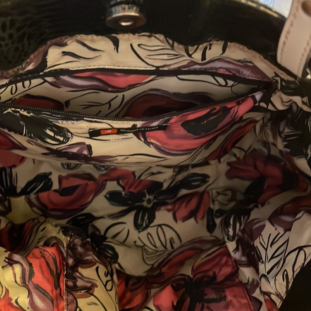 Wilson Leather Black Python Pattern Hand Bag Shou… - image 8